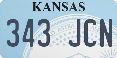 KS license plate 343JCN