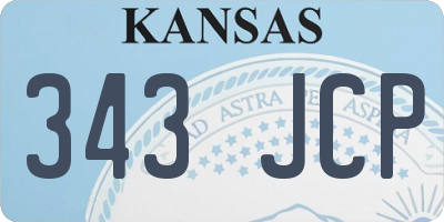 KS license plate 343JCP