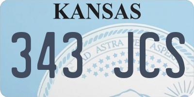 KS license plate 343JCS