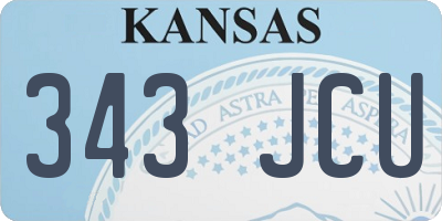 KS license plate 343JCU