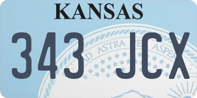 KS license plate 343JCX