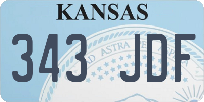 KS license plate 343JDF