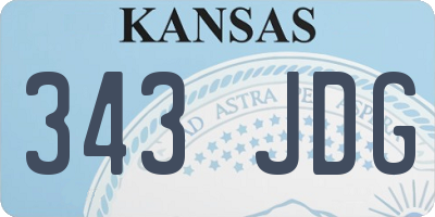 KS license plate 343JDG