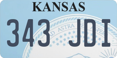 KS license plate 343JDI