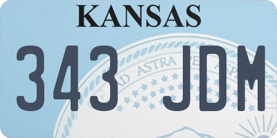 KS license plate 343JDM