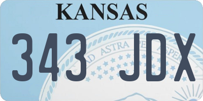 KS license plate 343JDX
