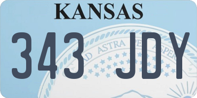 KS license plate 343JDY
