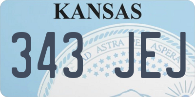KS license plate 343JEJ