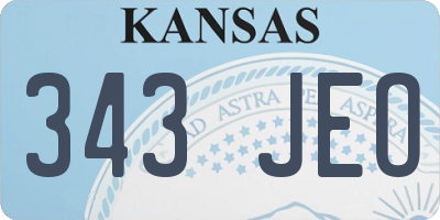 KS license plate 343JEO