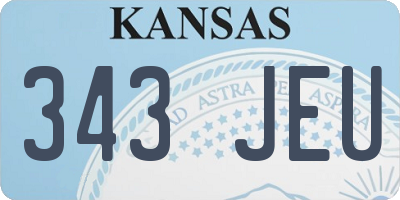 KS license plate 343JEU