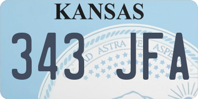 KS license plate 343JFA