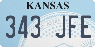 KS license plate 343JFE