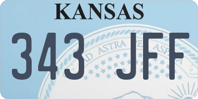 KS license plate 343JFF