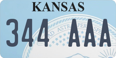 KS license plate 344AAA