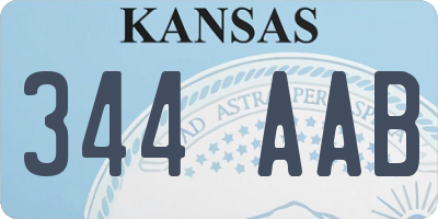 KS license plate 344AAB