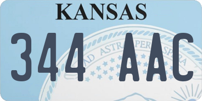 KS license plate 344AAC