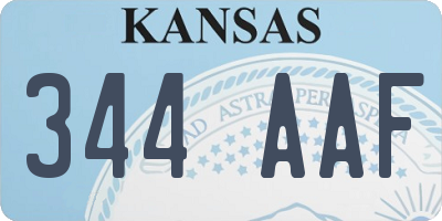 KS license plate 344AAF