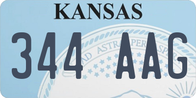 KS license plate 344AAG