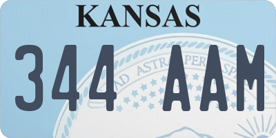 KS license plate 344AAM
