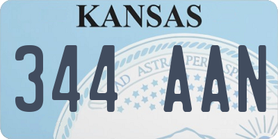 KS license plate 344AAN