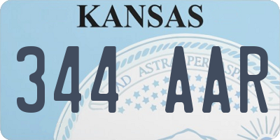 KS license plate 344AAR
