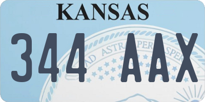 KS license plate 344AAX