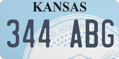KS license plate 344ABG