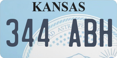 KS license plate 344ABH