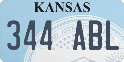 KS license plate 344ABL