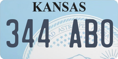 KS license plate 344ABO