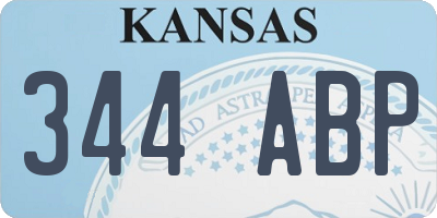 KS license plate 344ABP