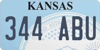 KS license plate 344ABU