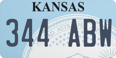 KS license plate 344ABW