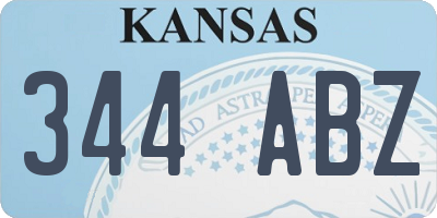 KS license plate 344ABZ