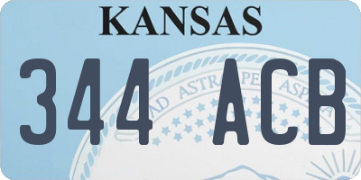 KS license plate 344ACB