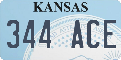 KS license plate 344ACE