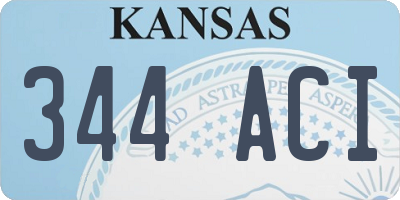 KS license plate 344ACI