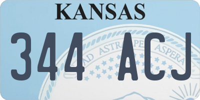 KS license plate 344ACJ