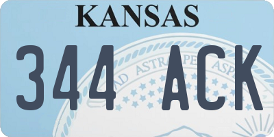 KS license plate 344ACK