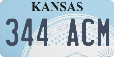 KS license plate 344ACM