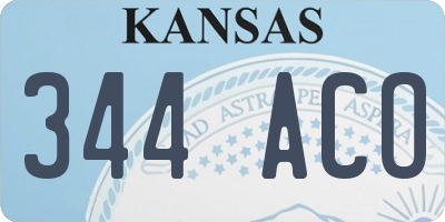 KS license plate 344ACO