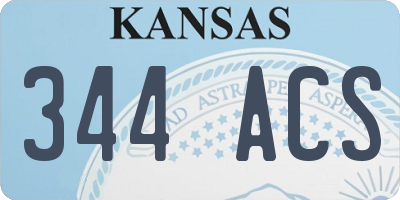 KS license plate 344ACS