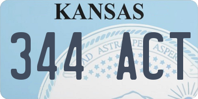 KS license plate 344ACT