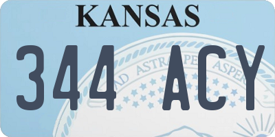 KS license plate 344ACY