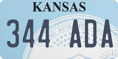 KS license plate 344ADA