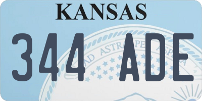 KS license plate 344ADE