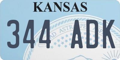 KS license plate 344ADK