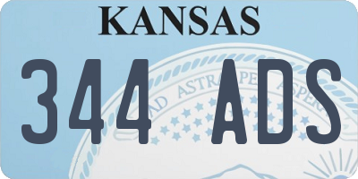KS license plate 344ADS
