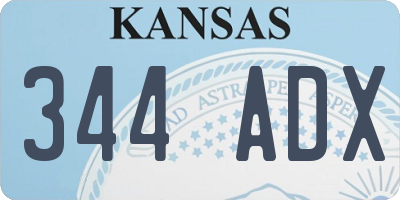 KS license plate 344ADX