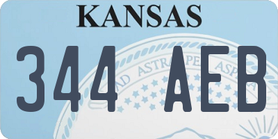 KS license plate 344AEB